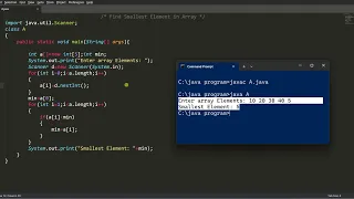 program to find smallest element in Arrays java program