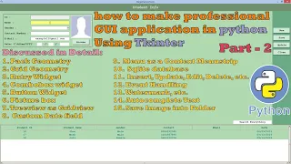 python tkinter tutorial part - 2 how to make professional gui application in python tkinter