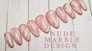 Easy Nude Marble Nail Design