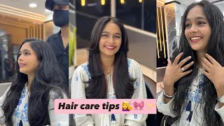 Hair care tips for frizzy and dry hair 🤩🎀💇‍♀️| Shivani Menon | Haircut | College Makeover 