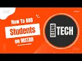 How To Add New Student on MSTAR E-Punjab