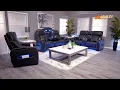 Black Leather Dual Power Zero Gravity Recline Sofa AFW