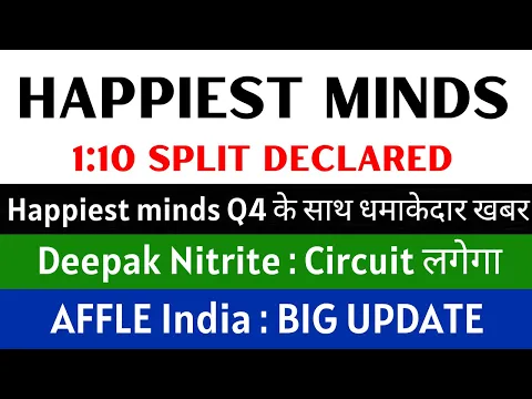 Download MP3 HAPPIEST MINDS latest news 🚨 1:10 SPLIT DECLARED 🚨 DEEPAK NITRITE latest news • AFFLE INDIA share