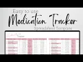 Medication Tracker Template Excel Spreadsheet Medication Tracking Google Sheets Daily Medication Log