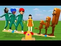 Scary Teacher 3D vs Squid Game Seesaw To Tung Tung Tung Sahur Brainrot Challenge. Who is Strongest ?