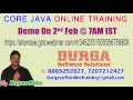 CORE JAVA Online training by Mr Nagoor Babu Demo on 2nd Feb 7 00AM IST