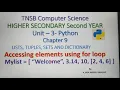 Accessing elements using for loop in Python Part 3 in Tamil Chapter 9 Unit 3 A Jaya Mabel Rani