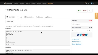 Google Coding Interview Question Maximum Points on a Line