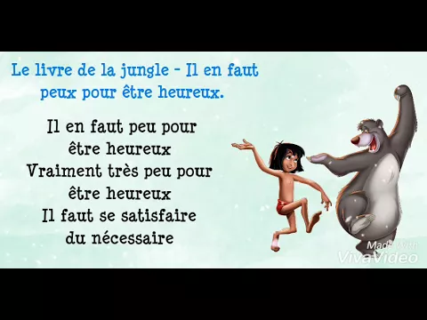 Download MP3 Le livre de la jungle- Il en faut peut pour être heureux (Lyrics)