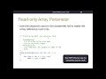Arrays as function arguments and parameters