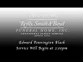 Edward Pennington Black - Funeral Service