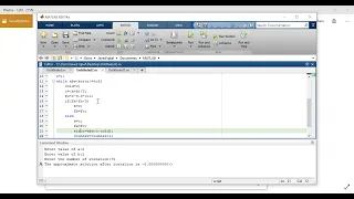 bisection methods in mathlab
