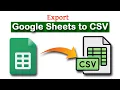 How to Convert or Export Google Sheets to CSV file