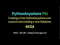 PythonAnywhere Account Setup Database ex1a
