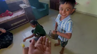 माऊलीने तनुच्या अंगात गार गार बर्फ टाकला 🤪#भांडण