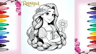 Rapunzel Coloring Page Tangled Disney Princess Rapunzel