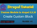 Create custom block drupal 9 drupal10 codewithvijay7325