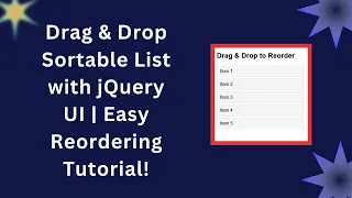 Drag Drop Sortable List with jQuery UI Easy List Reordering Tutorial