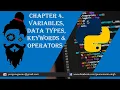 Python Variables Data Types Keywords and Operators