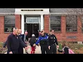High fives from Marshfield police and fire
