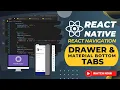 React Native - Drawer and Material Bottom Tab Navigators using React Navigation 5 x