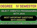 Degree IV semester object oriented programming with java important questions with answers