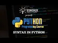 Python Programming - Syntax in Python