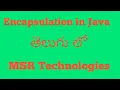 Encapsulation in java with example in telugu