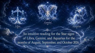 A reading for Aquarius Libra and Gemini for the months of August September and October 2026