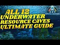All 12 Hidden Underwater Caves Guide Ark Survival Ascended The Island