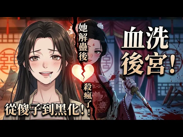 新婚夜傻妃扑倒皇上亲满脸口水，撞破头后心智觉醒，黑化血洗后宫！傻子贵妃解蛊后杀疯了