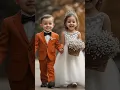Download Lagu The little flower girl and little page boy in the wedding procession #cute#baby#kids #ai #cutebaby