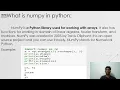 tech talk presentation on python library numpy iare