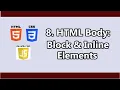 HTML Tutorial Block Inline Elements Web Development Tutorials Hindi