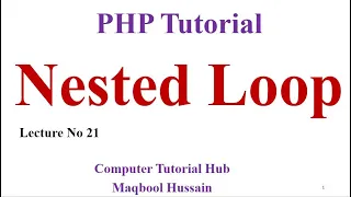 Lecture no 21 Nested Loop in PHP