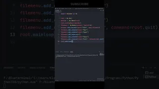 Python Tkinter Menu Items