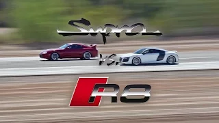Audi R8 vs Supra MK4 Surprising Half-Mile Drag Race Results Speed run at No Fly Zone