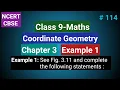 Class 9 Maths Ch 3 Example 1 Coordinate Geometry Class 9 See Fig 3 11 And Complete The Followin