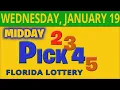 PICK MIDDAY Florida Lottery drawing for January 19 2022