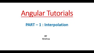 Angular 9 Tutorial - 1