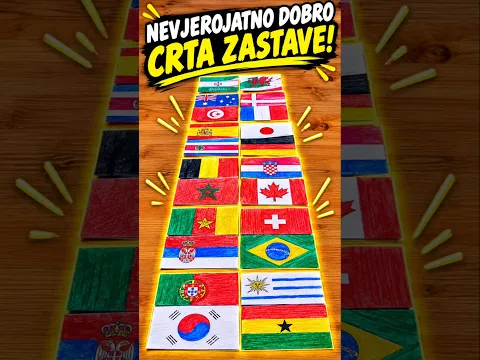 NACRTALA JE NEVJEROJATNE ZASTAVE! KOJA SE VAMA NAJVIŠE SVIÐA? 🥰😱❤️🌍 #shorts
