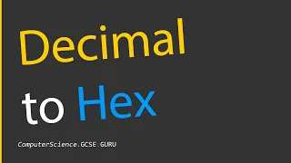 How to convert decimal to hexadecimal