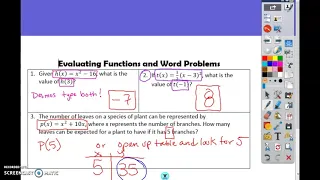 A 12B Evaluating Functions using Desmos calculator
