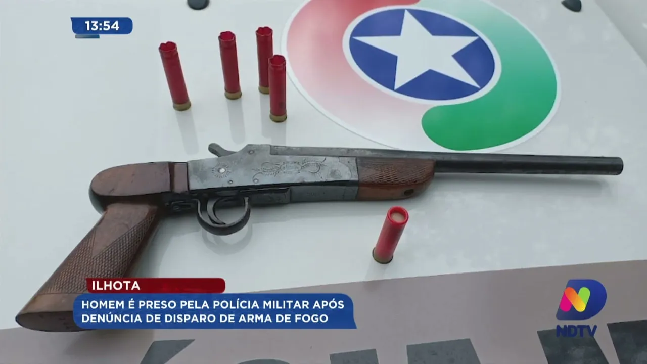 Ilhota: homem é preso pela Polícia Militar após denúncia de disparo de arma de fogo