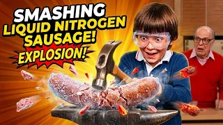 Smashing Objects Soaked in Liquid Nitrogen! | Science Experiment (🌹🍎🥎) #sciencefacts #liquid #nitro 