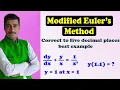 How to solve modified Euler s method correct to five decimal places best example