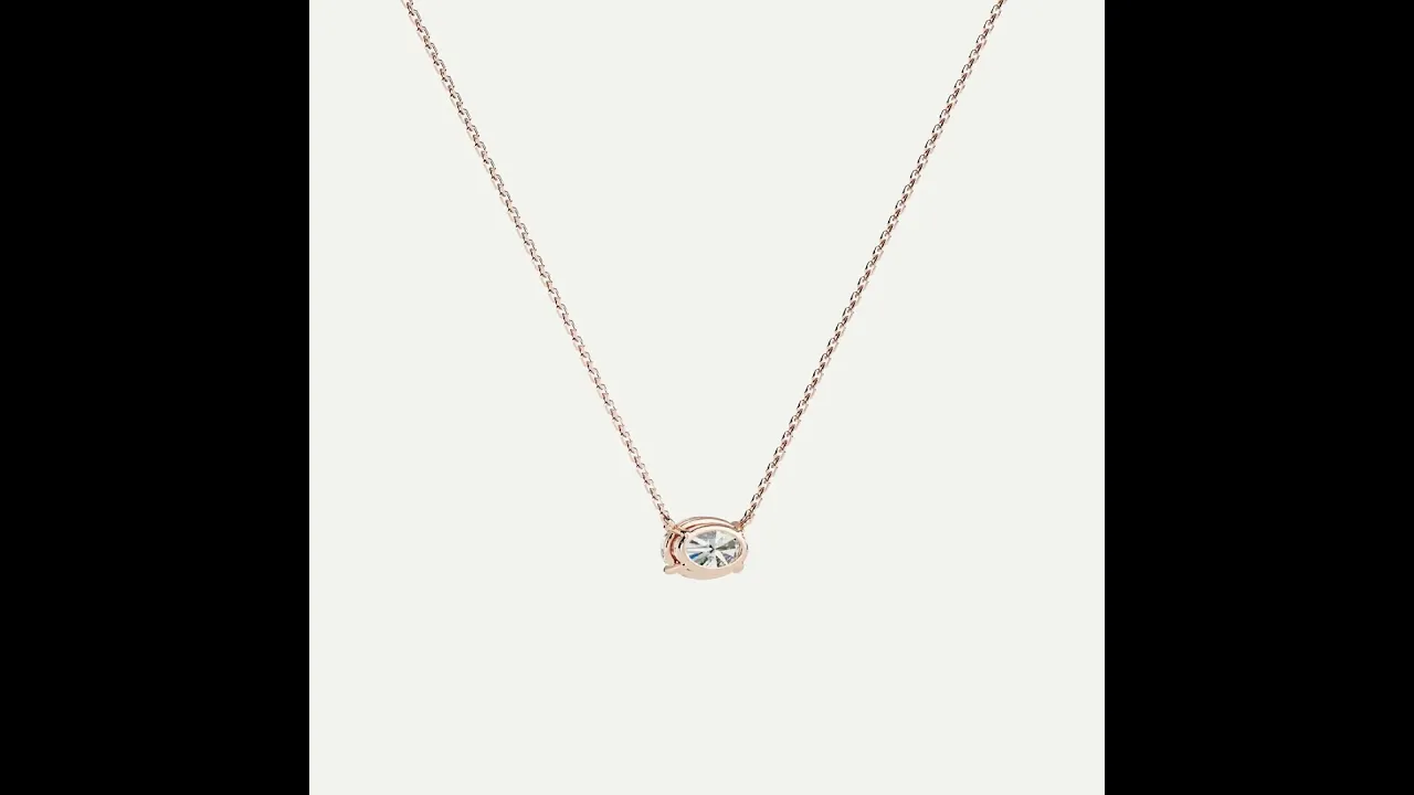 Oval Lab-Grown Diamond Solitaire Pendant Necklace