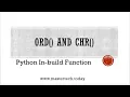 ord and chr Function in Python In Hindi