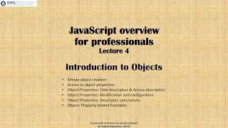 JavaScript lecture 4 Introduction to Objects russian language