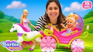 Chelsea taburcu olunca Ayşe Barbie ile sürpriz hazırlıyor: at arabası ile onu alıyorlar | Kız oyunu